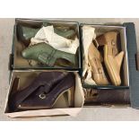 A box of vintage ladies shoes, some boxed.