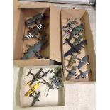 3 boxes of plastic military planes - overall good condition