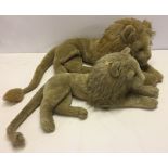 2 vintage soft toy lions.