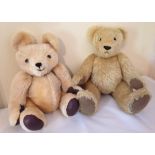 2 artists bears c.1980/90's. Fully jointed, one with Beru Bears label.