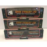 3 boxed Corgi Eddie Stobart lorries.