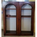 A mahogany 2 door display cabinet, probably originally a dresser top.