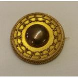 Victorian yellow metal mourning brooch.