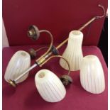 A c1950's 4 shade ceiling light