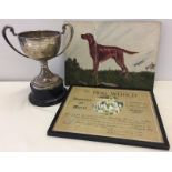 A vintage silver trophy cup awarded to "Horntoft Prince" best dog at the Cromer show.