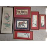 6 oriental & Indian framed & glazed paintings