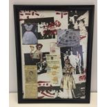 A framed & glazed montage of c.1950's fashion relating to Miss J Benlow in Singapore, 40cm x 30cm.