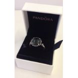 A genuine Pandora "Shining Midnight" crystal ring.