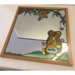 Bespoke nursery mirror with 'Honey Bear' lead light design.