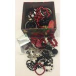 A box containing a large quantity of costume jewellery.