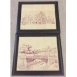 2 large prints of Victorian Norfolk Railway Stations.