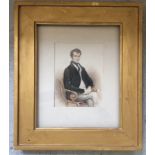A framed and glazed watercolour of a classic Edwardian Gentleman.