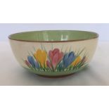 An A.J Wilkinson Honey glaze "Crocus" bowl with green interior.