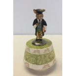 Royal Doulton Bunnykins Music box with School Master figure in rare alternative colourway.