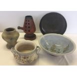 5 items of studio pottery.