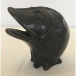 An unusual studio pottery fish head vase.