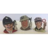 3 Royal Doulton Character jugs; The Jockey, The Master & The Soldier.