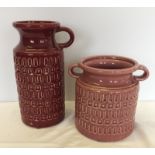 2 Pieces of West German pottery.