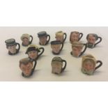 A commemorative set of Royal Doulton Charles Dickens miniature character jugs.