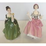 2 Royal Doulton ceramic lady figures.