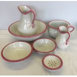 7 piece Wedgwood bathroom set, dated to 1913.