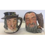 2 large Royal Doulton character jugs.