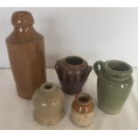 5 small stoneware items.