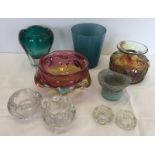 A collection of glassware.