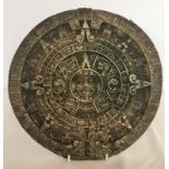 An Aztec style design studio pottery plaque.