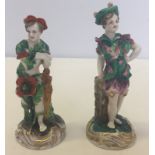 A pair of 19th century Czech Prague porcelain figurines.
