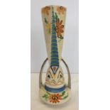 An Art Deco Totem style, 2 handled vase.