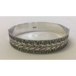 Ladies hallmarked hinged silver bracelet.