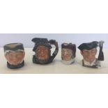 4 Royal Doulton character jugs.