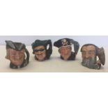 4 Royal Doulton character jugs.