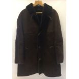 A gents dark brown sheepskin coat by Morlands. 32" chest.
