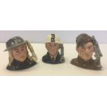 3 Limited Edition military themed Royal Doulton character jugs, all numbered 15/ 9500.