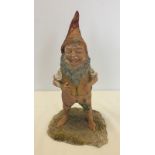 Vintage terracotta pottery garden gnome.