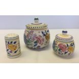 3 items of Poole pottery with a floral pattern.