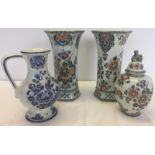 4 pieces of Delft pottery to include 3 items of Delft Polychrome.