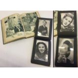 Autograph book containing approx 48 autographed & facsimile photos of 1940s film stars.