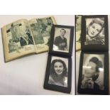 Autograph book containing approx 48 autographed & facsimilie photos of 1940s film stars.