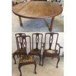 Solid wood dining table with 4 chairs.