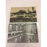 2 vintage postcards of Chelmsford Swimming Baths & Pool.