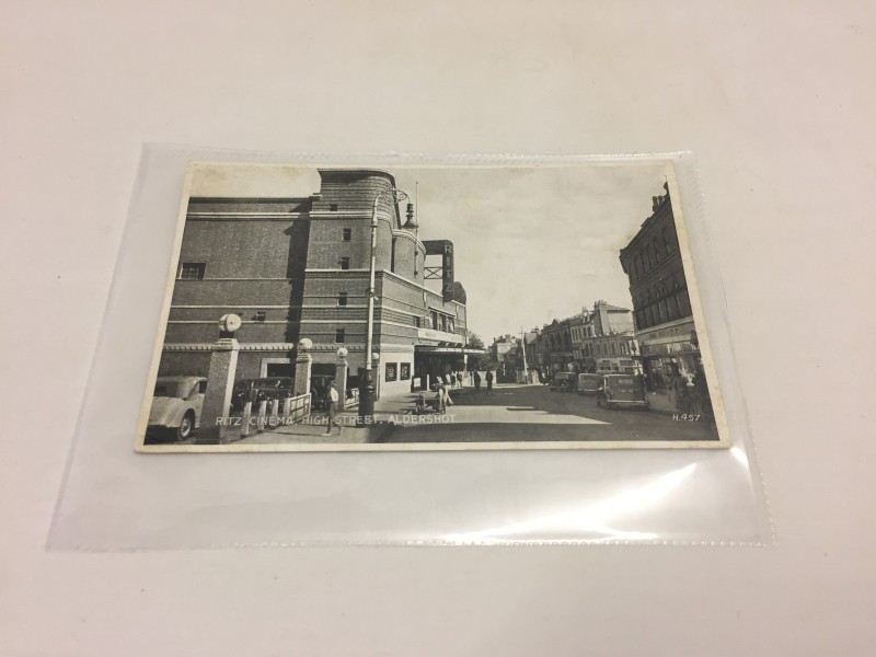 A vintage postcard of the Ritz Cinema, Aldershot.