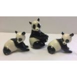 3 Lomonosov/USSR ceramic figurines of pandas.