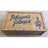 A vintage wooden Player's cigarette packing case.