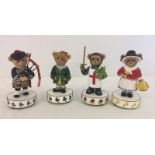 4 musical teddy bears figures from the Rule "Bear" Tannia collection. Complete with certificates.