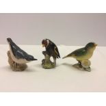 3 Beswick ceramic bird figures.