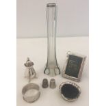 A collection of antique silver/part silver items.