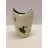 A Wade "Ballet" ceramic vase with black interior.